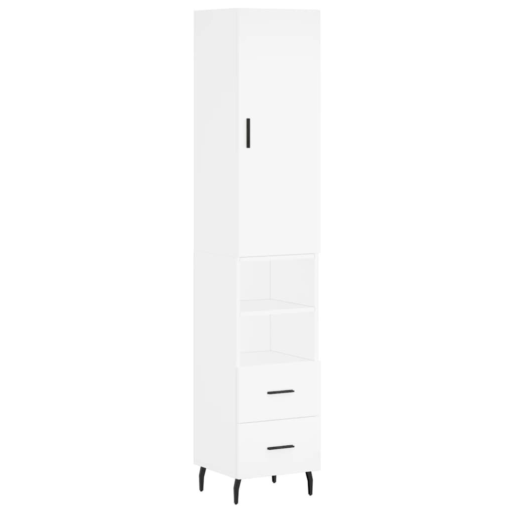 vidaXL Ντουλάπι Λευκό 34,5 x 34 x 180 εκ. από Επεξεργασμένο Ξύλο
