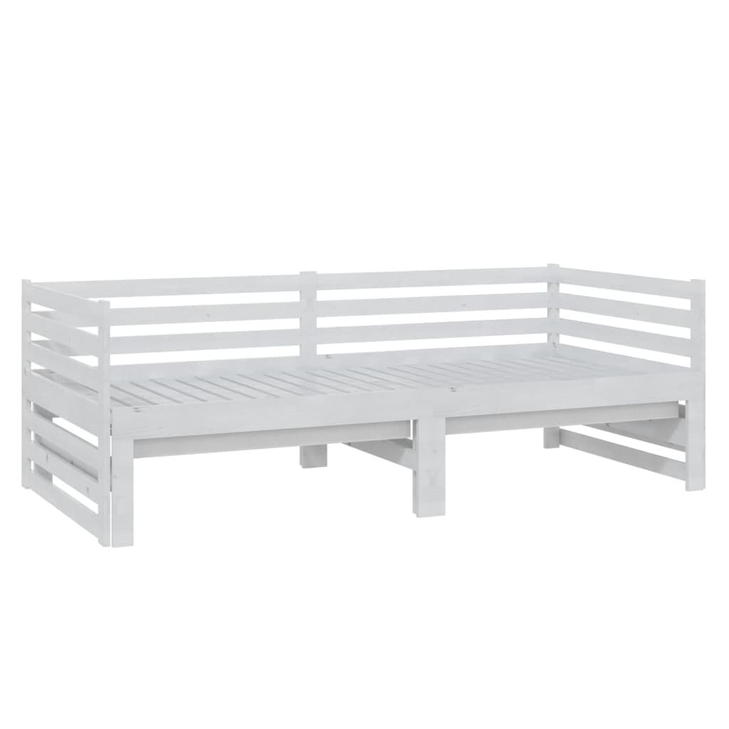 vidaXL Καναπές Κρεβάτι Συρόμενος Λευκός 2x(90x200) εκ. Ξύλο Πεύκου