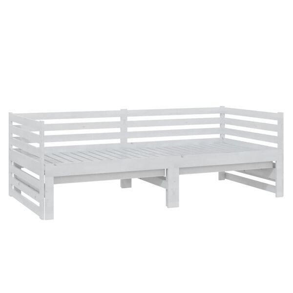 vidaXL Καναπές Κρεβάτι Συρόμενος Λευκός 2x(90x200) εκ. Ξύλο Πεύκου
