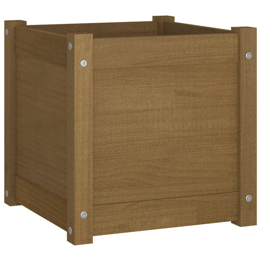 vidaXL Ζαρντινιέρα Μελί 40 x 40 x 40 εκ. από Μασίφ Ξύλο Πεύκου