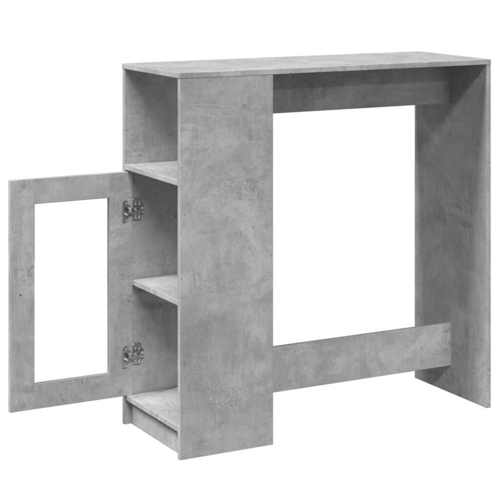 vidaXL Τραπέζι Μπαρ με Ράφια Γκρι Σκυρ. 101x40x103,5 εκ Επεξεργ. Ξύλο