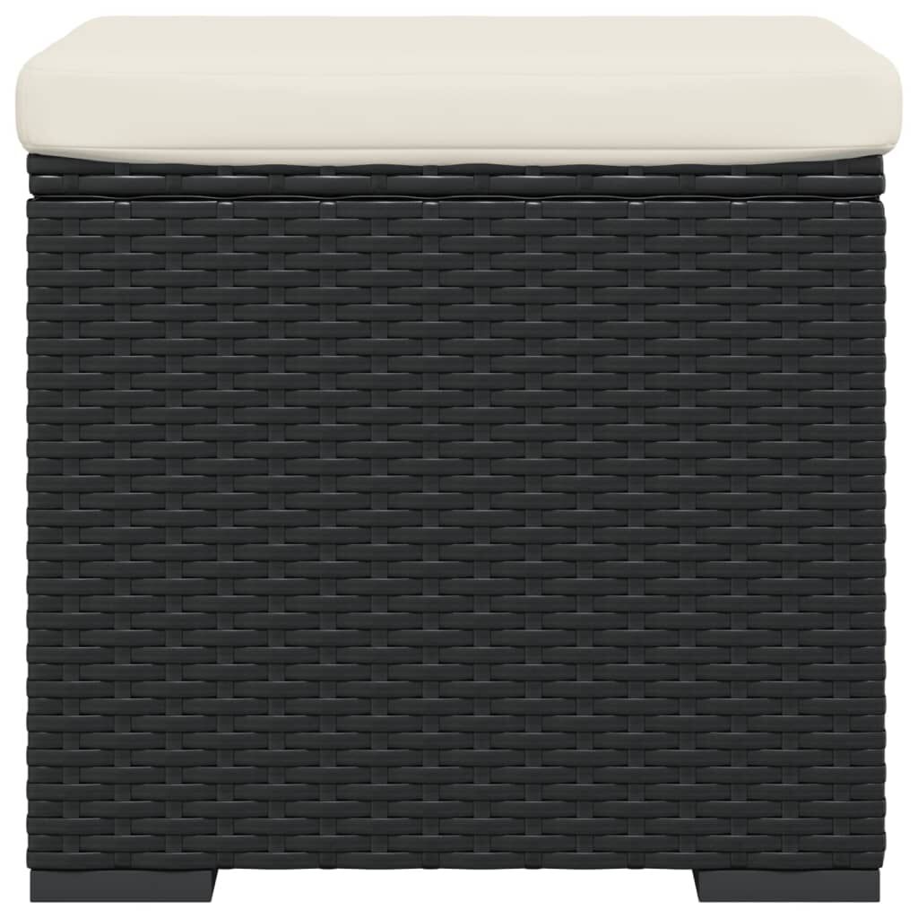 vidaXL Υποπόδια με Μαξιλάρια 2 τεμ. Μαύρα 40x30x40 εκ. από Συνθ. Ρατάν