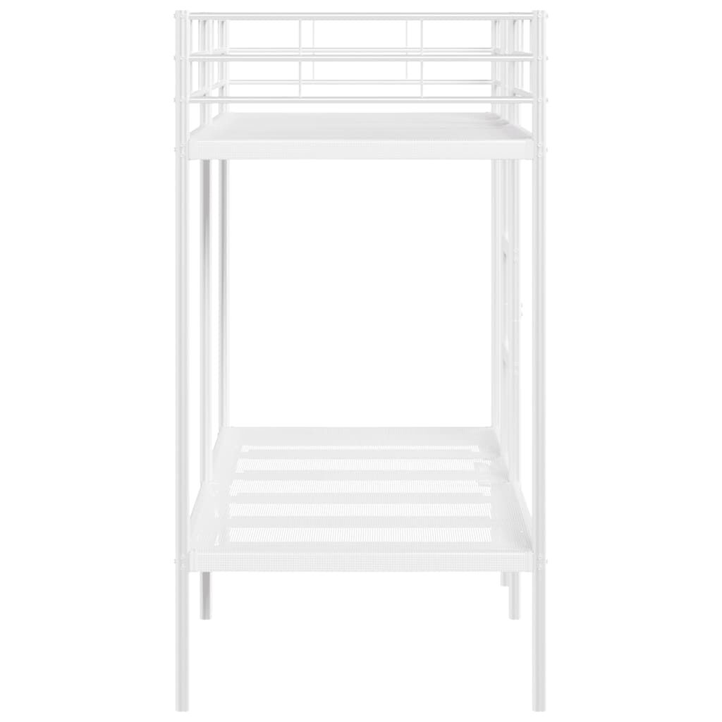 vidaXL Κουκέτα χωρίς στρώμα Λευκό 75x190 cm Ατσάλι