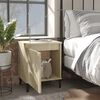 vidaXL Κομοδίνο Sonoma Δρυς 40 x 30 x 50 εκ. με Μεταλλικά Πόδια