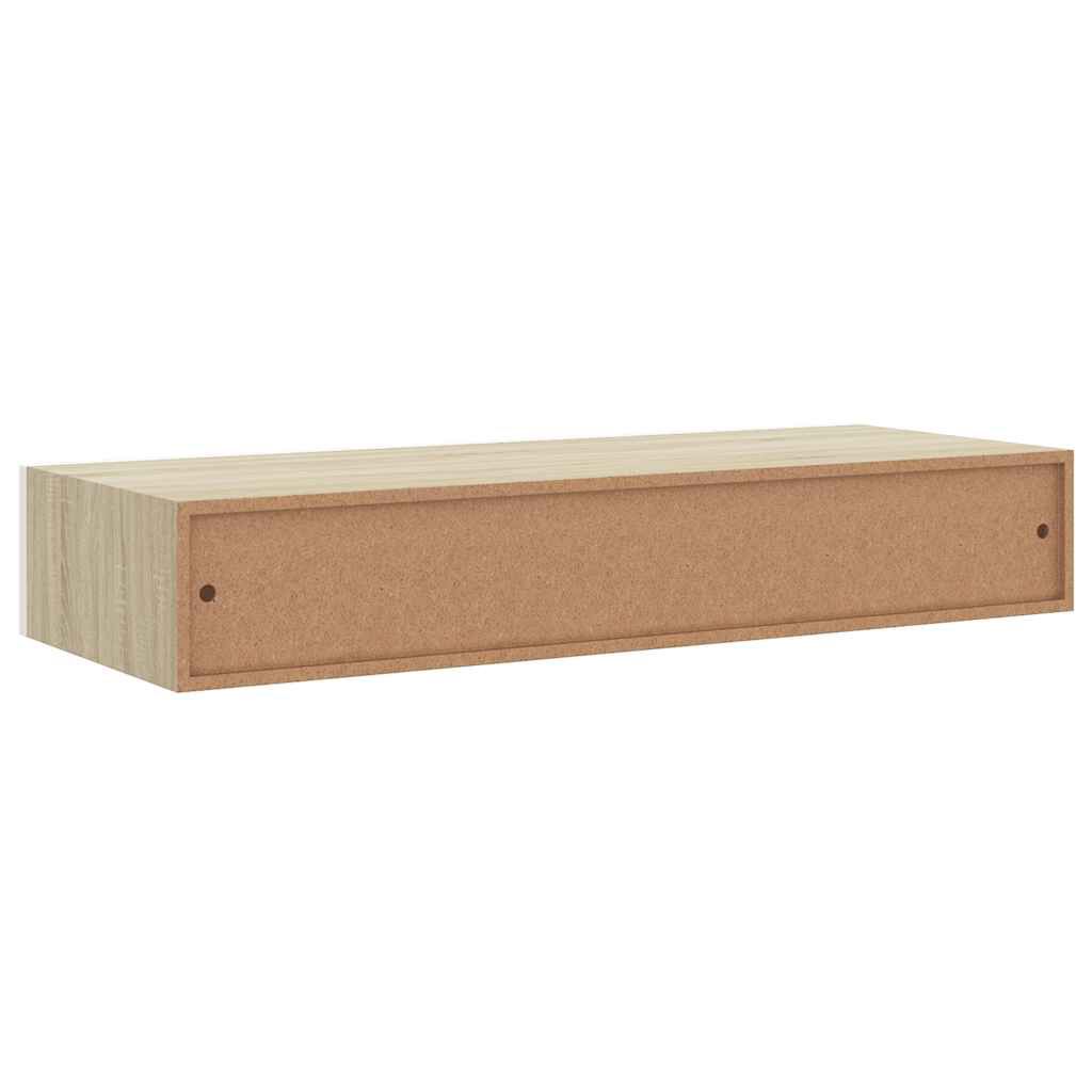 vidaXL Ράφια Τοίχου Συρτάρια 2 τεμ. Δρυς/Λευκό 60x23,5x10 εκ από MDF