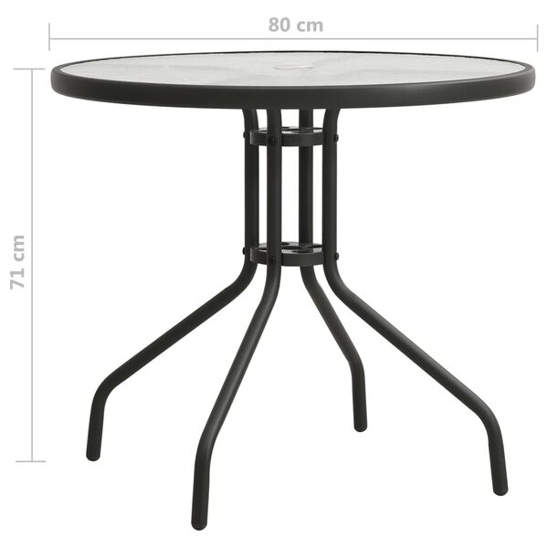 vidaXL Τραπέζι Bistro Ανθρακί Ø80 x 71 εκ. Ατσάλινο