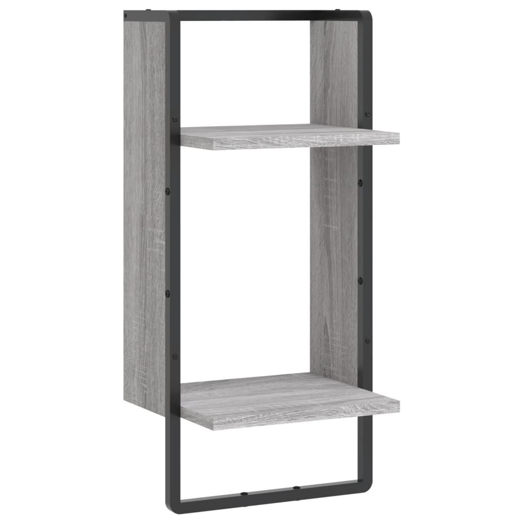 vidaXL Ράφι Τοίχου με Μπάρα Γκρι Sonoma 30 x 25 x 65 εκ.
