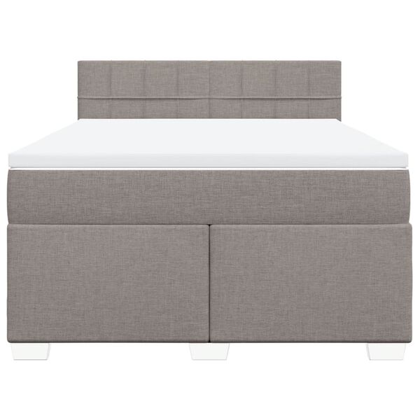 vidaXL &Kappa;&rho;&epsilon;&beta;ά&tau;&iota; Boxspring &mu;&epsilon; &Sigma;&tau;&rho;ώ&mu;&alpha; Taupe 160x200 &epsilon;&kappa;. &Upsilon;&phi;&alpha;&sigma;&mu;ά&tau;&iota;&nu;&omicron;