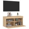 vidaXL Έπιπλο Τοίχου Τηλεόρασης με LED Sonoma Δρυς 80x30x40 εκ.