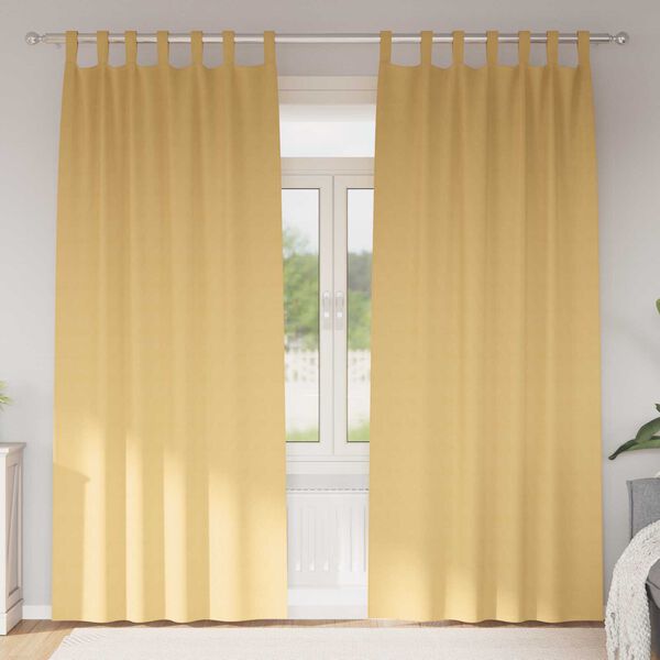 vidaXL Κουρτίνες με κουρτίνες 2 pcs Μπεζ 245 x 140 εκ. Πολυεστέρας