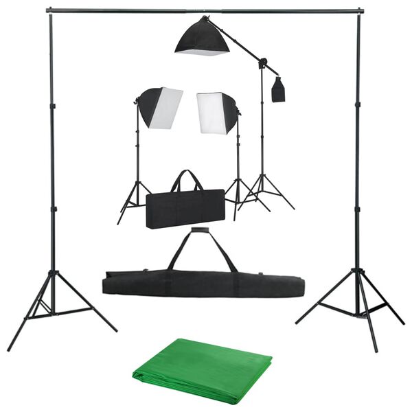 vidaXL Κιτ Φωτισμού Φωτογραφικού Στούντιο με Softbox και Φόντο