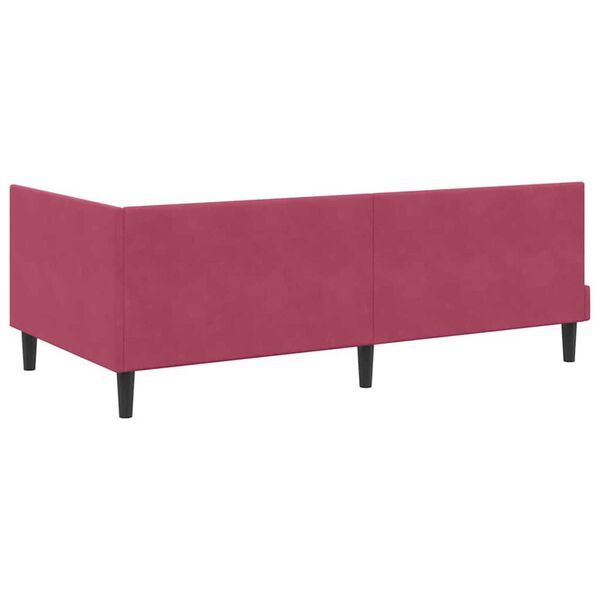 vidaXL Κρεβάτι Γωνίας με κεφαλάρι Μπορντό 90 x 190 cm Βελούδο