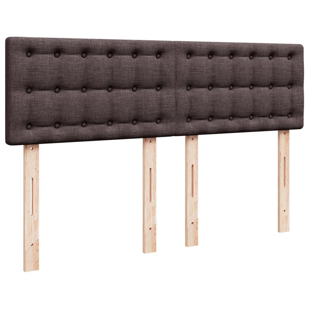 vidaXL Κρεβάτι Boxspring με Στρώμα Σκούρο Καφέ 160x200 εκ Υφασμάτινο