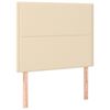 vidaXL Κεφαλάρι Κρεβατιού LED Κρεμ 100x5x118/128 εκ. Υφασμάτινο