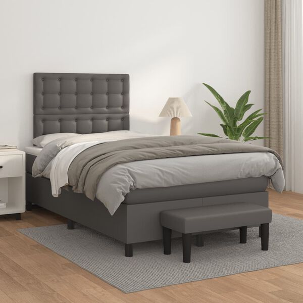 vidaXL &Kappa;&rho;&epsilon;&beta;ά&tau;&iota; Boxspring &mu;&epsilon; &Sigma;&tau;&rho;ώ&mu;&alpha; &Gamma;&kappa;&rho;&iota; 120x190&epsilon;&kappa;. &alpha;&pi;ό &Sigma;&upsilon;&nu;&theta;&epsilon;&tau;&iota;&kappa;ό &Delta;έ&rho;&mu;&alpha;
