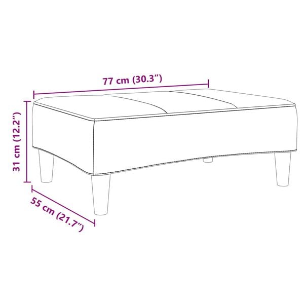 vidaXL Υποπόδιο Σκούρο Γκρι 77x55x31 εκ. Υφασμάτινο