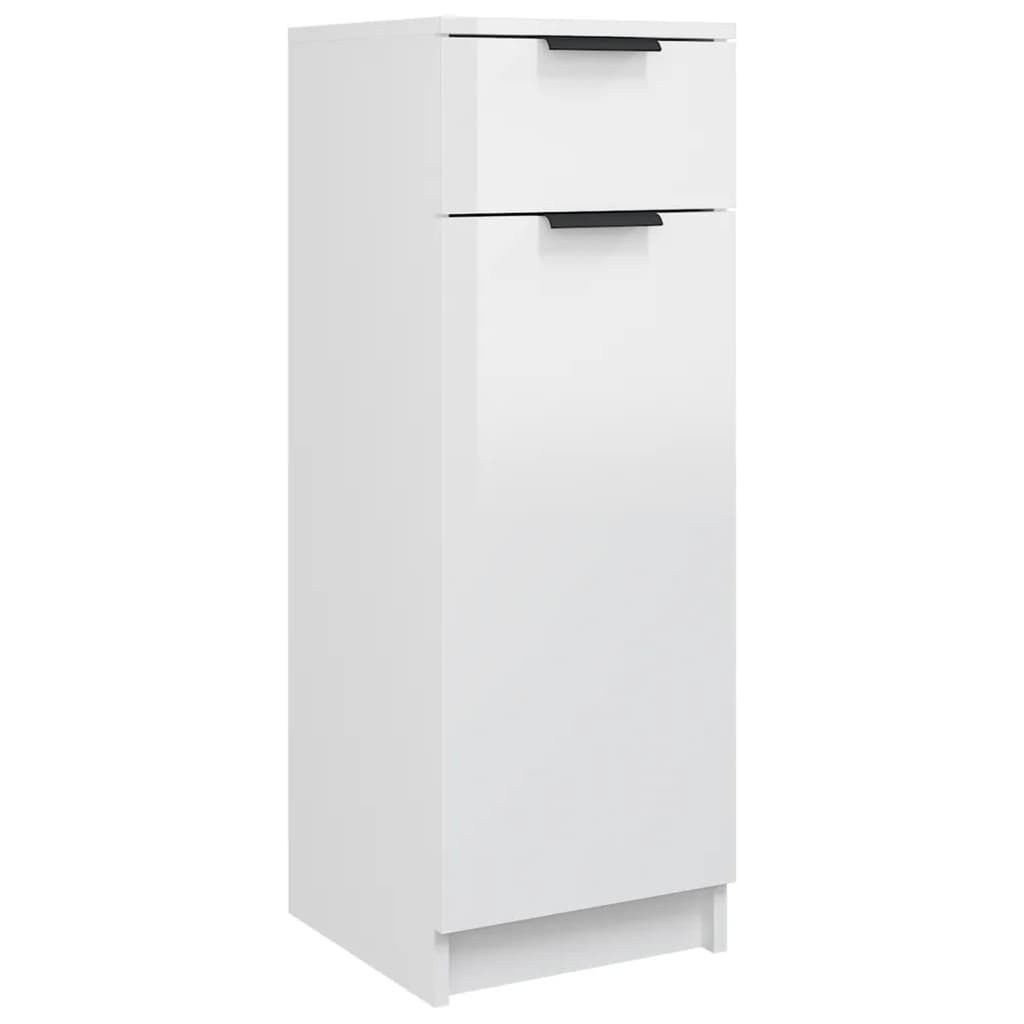 vidaXL Ντουλάπι Μπάνιου Γυαλιστερό Λευκό 32x34x90 εκ. Επεξεργ. Ξύλο
