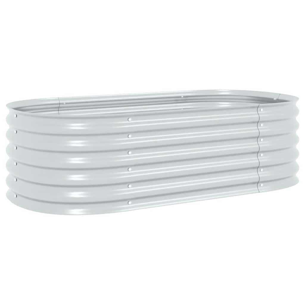 vidaXL Ζαρντινιέρα Υπερυψωμένη Ασημί 160x80x44 εκ. Γαλβανισμ. Χάλυβας