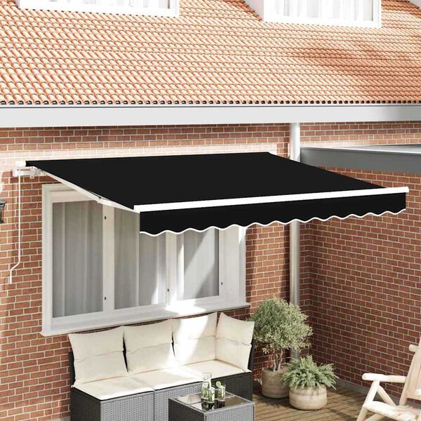 vidaXL Ύφασμα αντικατάστασης τέντας Μαύρο 300 x 250 εκ Καραβόπανο