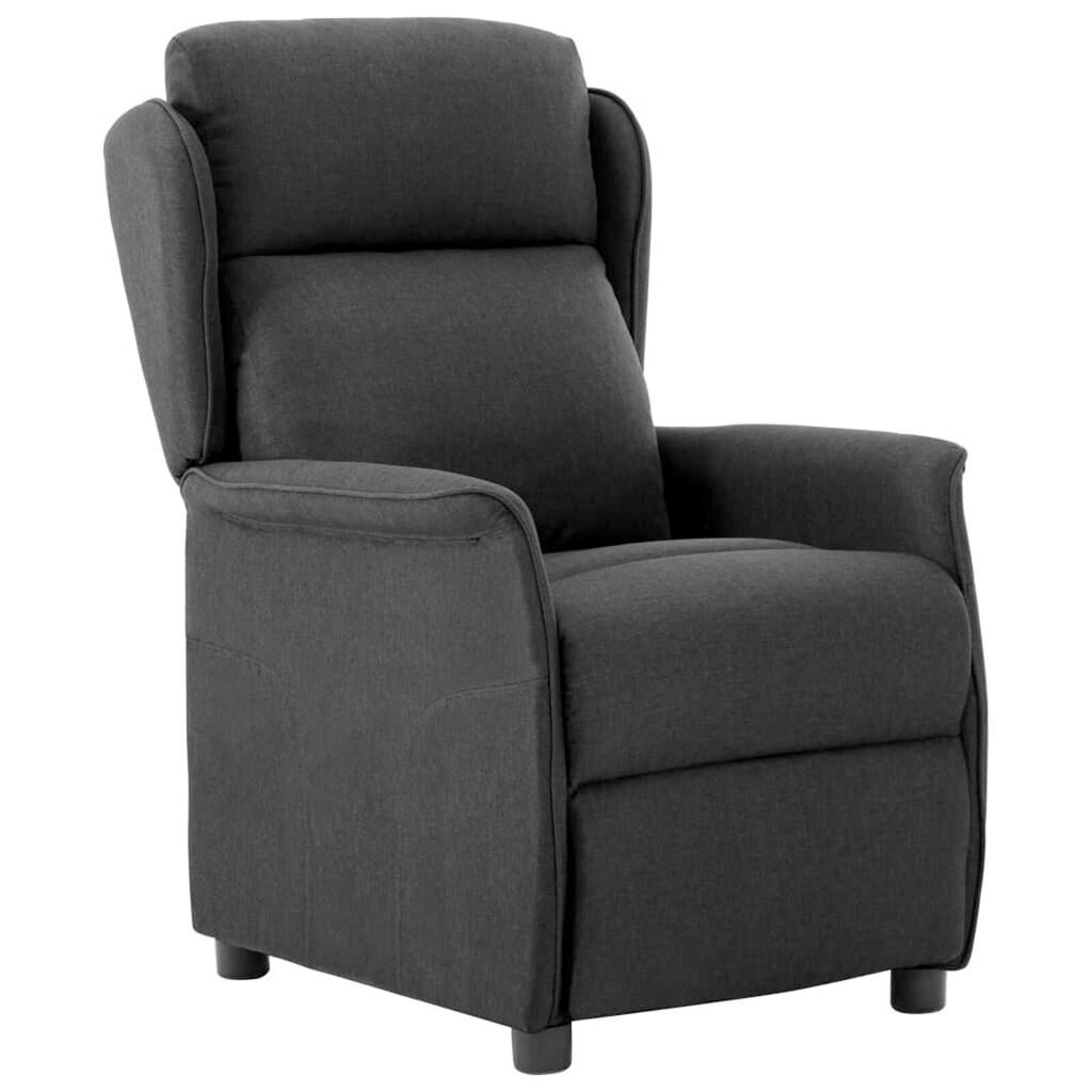 vidaXL Πολυθρόνα Recliner Σκούρο Γκρι Ύφασμα