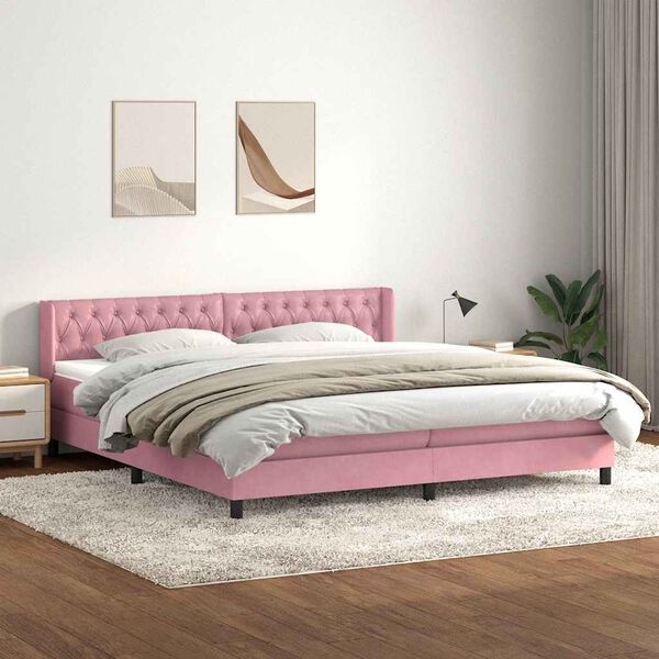 vidaXL &Kappa;&rho;&epsilon;&beta;ά&tau;&iota; Boxspring &mu;&epsilon; &Sigma;&tau;&rho;ώ&mu;&alpha; &Rho;&omicron;&zeta; 200x210 &epsilon;&kappa;. &Beta;&epsilon;&lambda;&omicron;ύ&delta;&iota;&nu;&omicron;