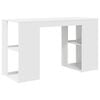 vidaXL Γραφείο με Αποθήκευση με ράφι Λευκό 130 x 50.5 x 75 εκ
