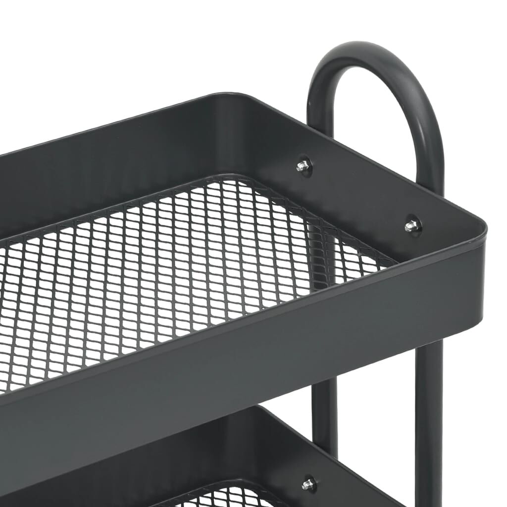 vidaXL Τροχήλατη Βάση 3 Επιπέδων Ανθρακί 43 x 34 x 79 εκ. από Ατσάλι