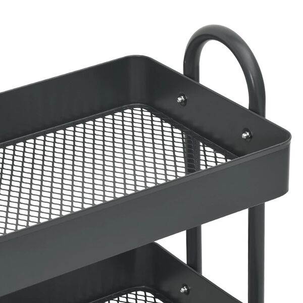vidaXL Τροχήλατη Βάση 3 Επιπέδων Ανθρακί 43 x 34 x 79 εκ. από Ατσάλι