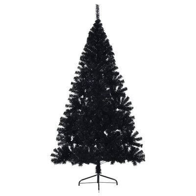 vidaXL Χριστουγεννιάτικο Δέντρο Τεχνητό Μισό Με Βάση Μαύρο 180 εκ. PVC
