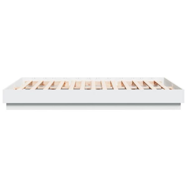 vidaXL Πλαίσιο Κρεβατιού με LED Λευκό 150 x 200 εκ