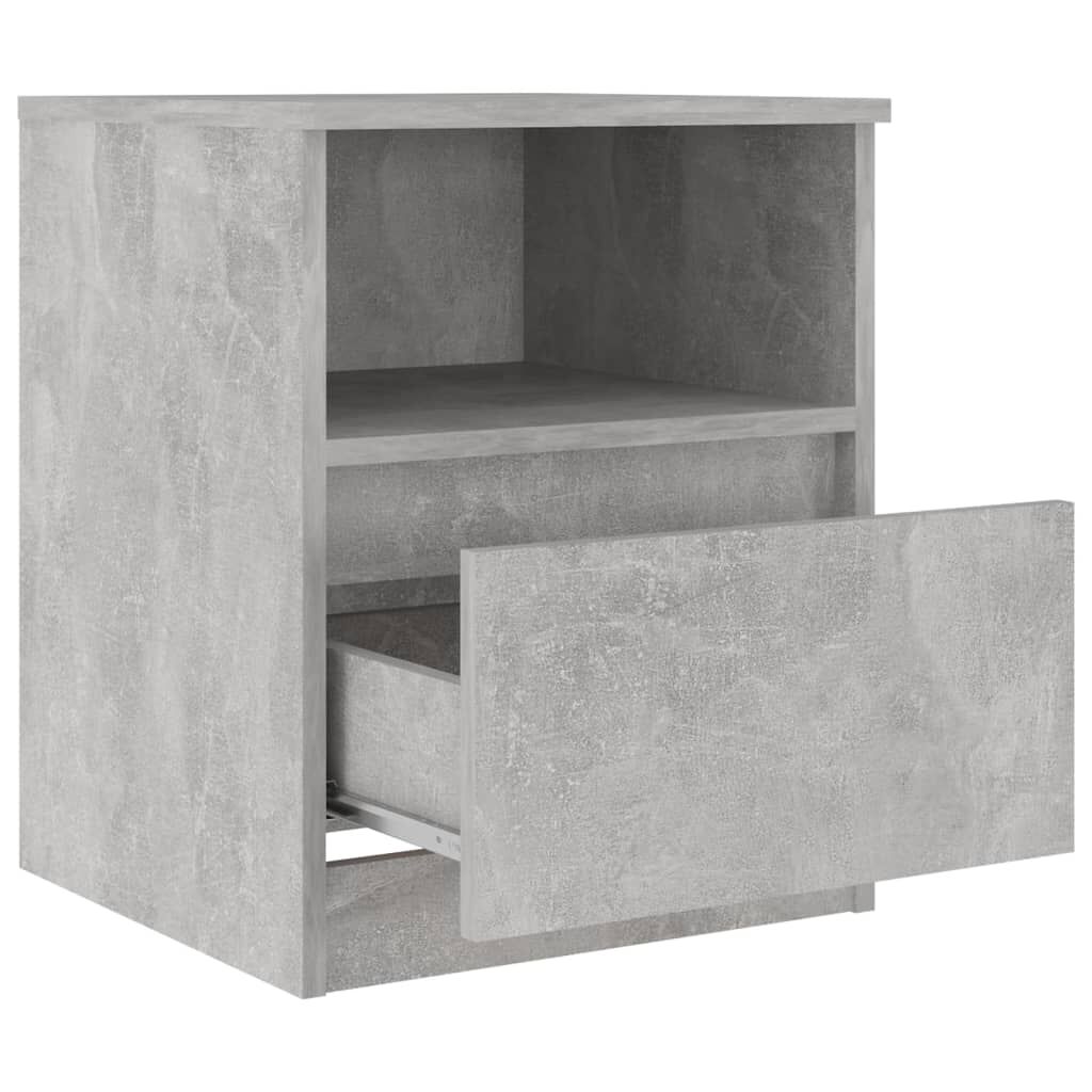 vidaXL Κομοδίνο Γκρι Σκυροδέματος 40 x 40 x 50 εκ. από Επεξ. Ξύλο
