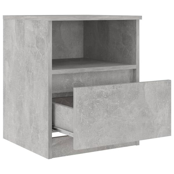 vidaXL Κομοδίνο Γκρι Σκυροδέματος 40 x 40 x 50 εκ. από Επεξ. Ξύλο