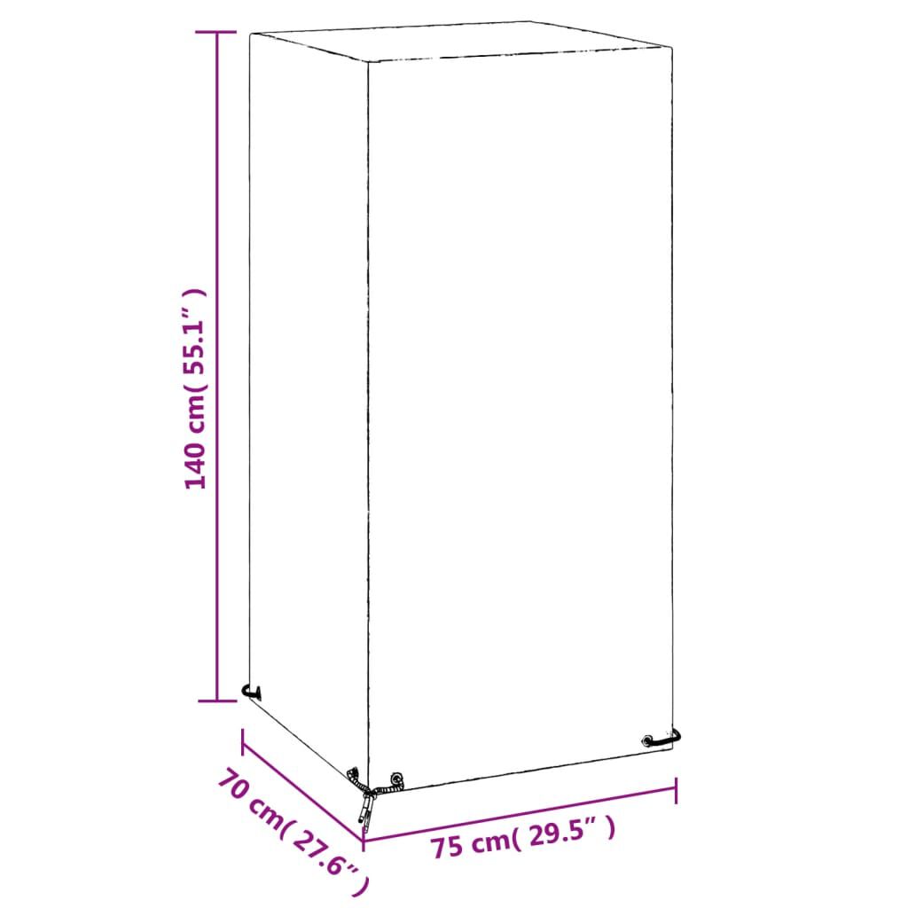 vidaXL Κάλυμμα Καρέκλας Κήπου με 8 Κρίκους 75x70x140 εκ. Πολυαιθυλένιο