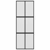 vidaXL Συρόμενη Πόρτα Μαύρη 76 x 205 εκ. από Ψημένο Γυαλί / Αλουμίνιο