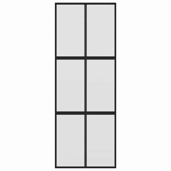 vidaXL Συρόμενη Πόρτα Μαύρη 76 x 205 εκ. από Ψημένο Γυαλί / Αλουμίνιο
