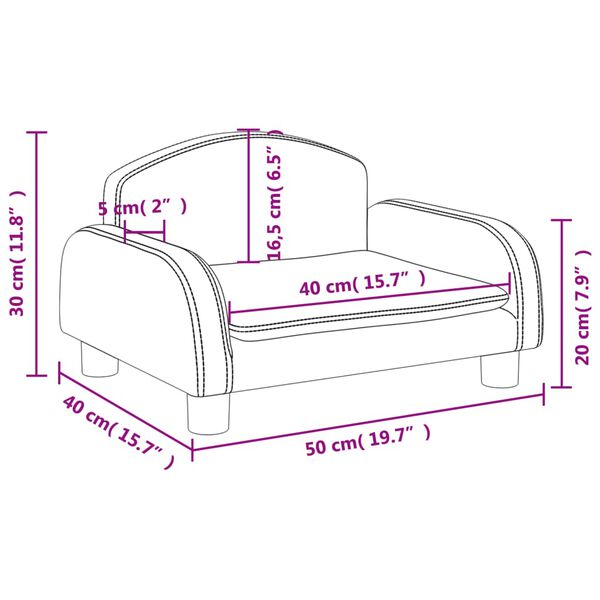 vidaXL Καναπές Παιδικός Κρεμ 50x40x30 εκ. από Συνθετικό Δέρμα