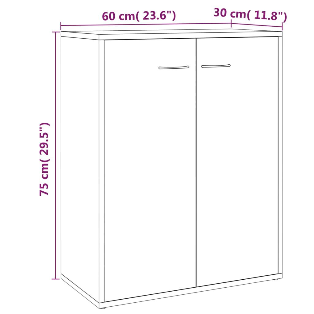 vidaXL Ντουλάπι Καφέ Δρυς 60 x 30 x 75 εκ. από Επεξεργασμένο Ξύλο