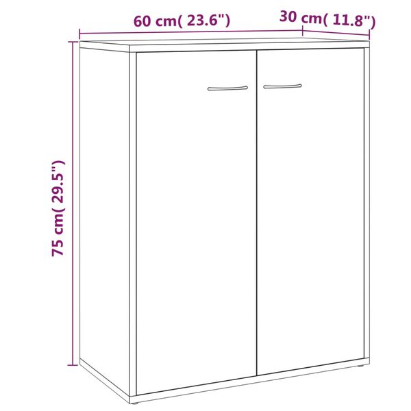 vidaXL Ντουλάπι Καφέ Δρυς 60 x 30 x 75 εκ. από Επεξεργασμένο Ξύλο