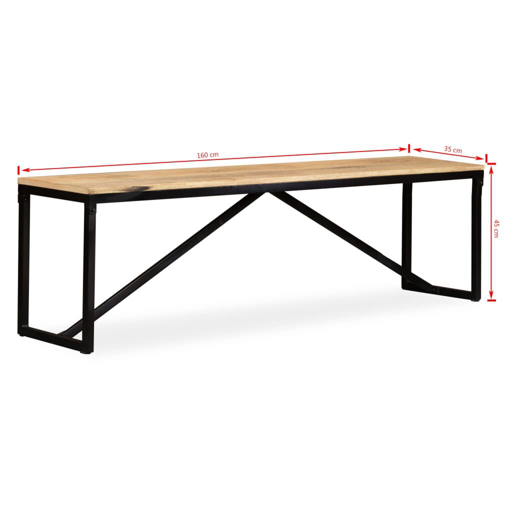vidaXL Πάγκος 160 x 35 x 45 εκ. από Μασίφ Ξύλο Μάνγκο