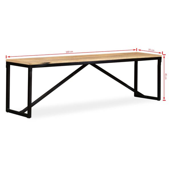vidaXL Πάγκος 160 x 35 x 45 εκ. από Μασίφ Ξύλο Μάνγκο