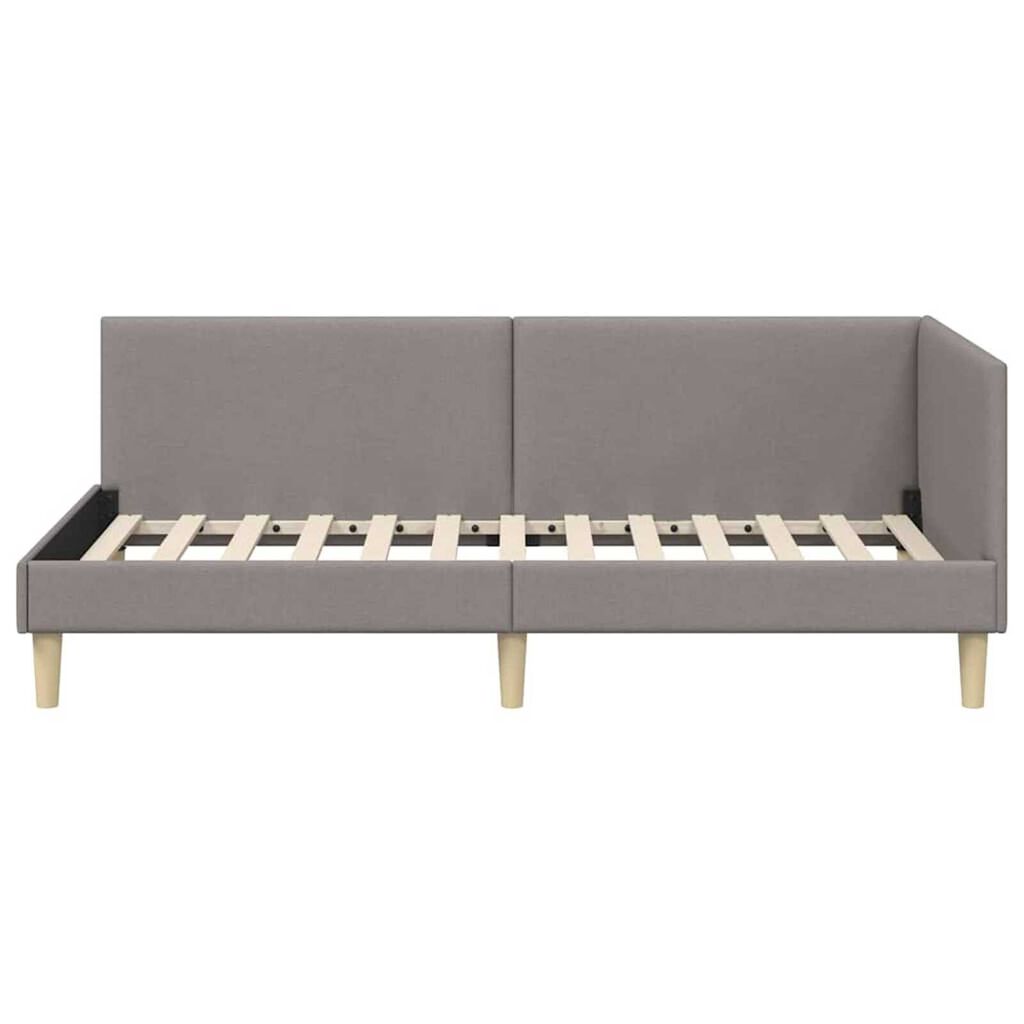 vidaXL Κρεβάτι Γωνίας Άλλο Taupe 100 x 200 cm Ύφασμα και Έργο ξύλου