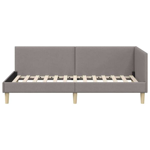 vidaXL Κρεβάτι Γωνίας Άλλο Taupe 100 x 200 cm Ύφασμα και Έργο ξύλου