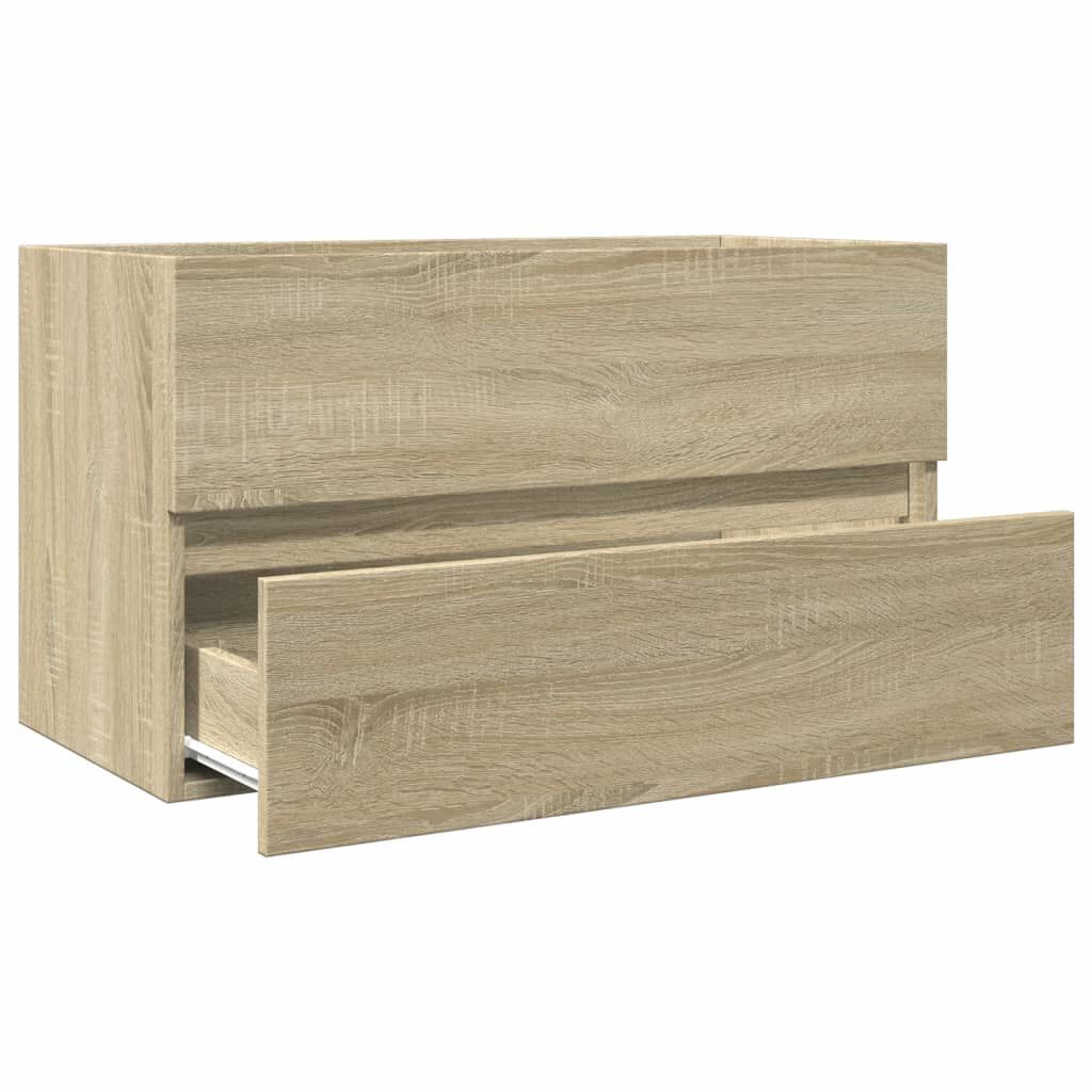vidaXL Ντουλάπι Νιπτήρα Sonoma Δρυς 80 x 38,5 x 45 εκ. από Επεξ. Ξύλο
