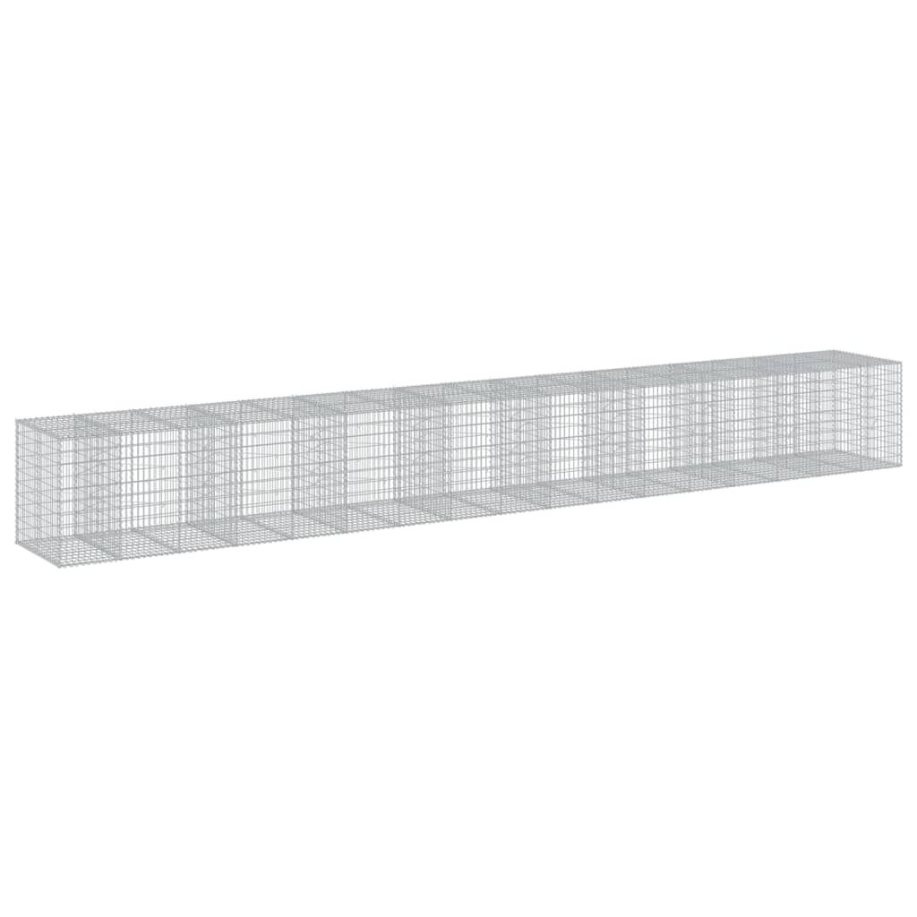 vidaXL Συρματοκιβώτιο με Κάλυμμα 950x100x100εκ από Γαλβανισμένο Χάλυβα