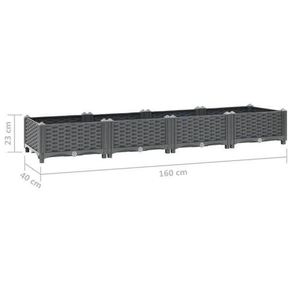 vidaXL Ζαρντινιέρα 160 x 40 x 23 εκ. από Πολυπροπυλένιο