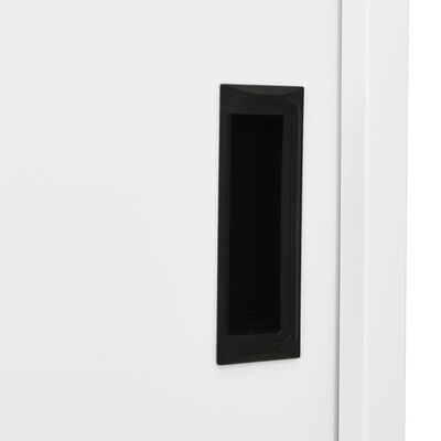 vidaXL Ντουλάπα Γραφείου με Συρόμενη Πόρτα Λευκή 90x40x180 εκ Ατσάλινη