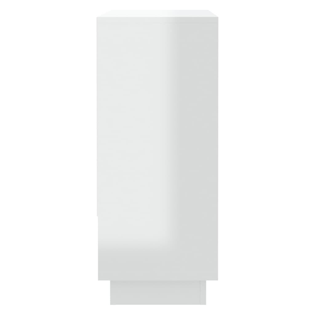 vidaXL Μπουφές Γυαλιστερός Λευκός 97 x 31 x 75 εκ. από Μοριοσανίδα
