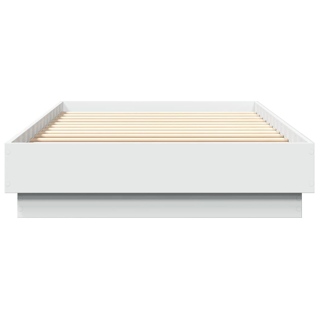 vidaXL Πλαίσιο Κρεβατιού με λυχνίες LED Λευκό 90 x 200 εκ.