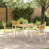 vidaXL Σέτ φαγητού για κήπο 5 pcs Καφέ Μασίφ ξύλο teak
