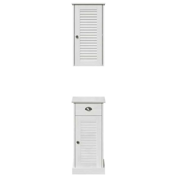 vidaXL Σετ Επίπλων Μπάνιου 2 pcs Καφέ και Λευκό 37 x 34 x 80 εκ